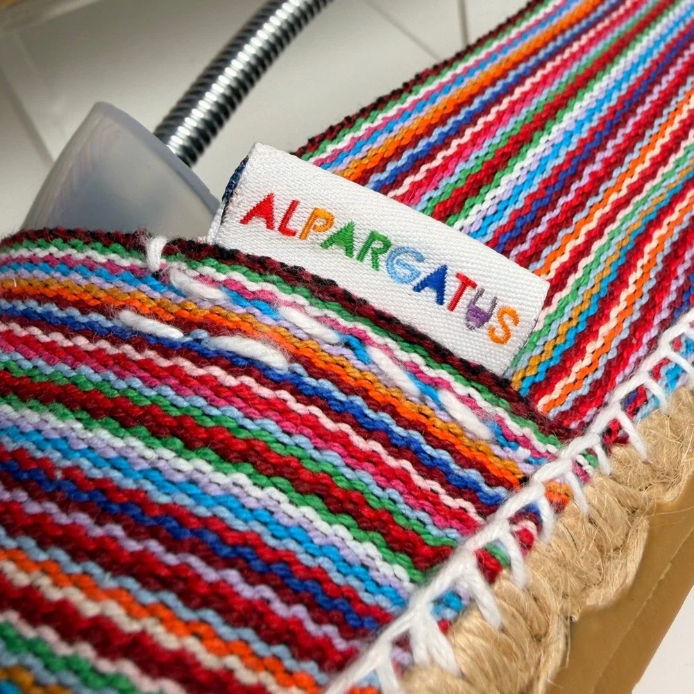 Alpargatus Rainbow Stripe Espadrille Flats‎ Made in Spain Vegan EU 41